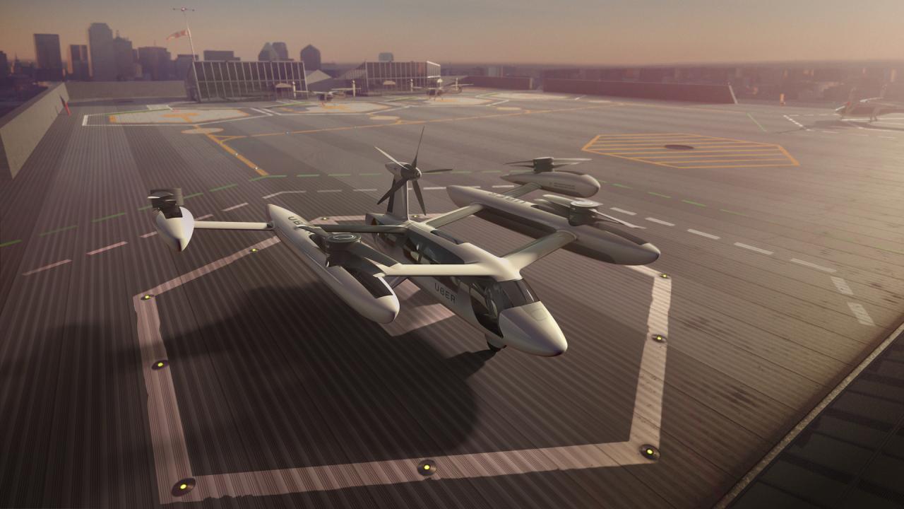 Uber's concept electric vertical take-off and landing vehicles (eVTOLs)