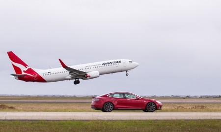 Qantas Tesla race