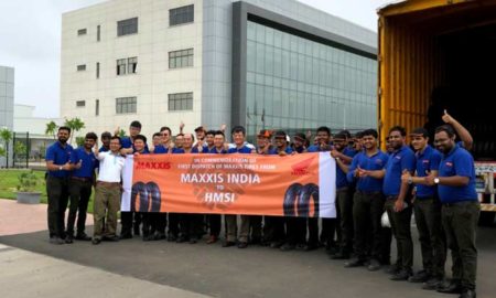 Maxxis-Tyres-India-rolls-out-first-consignment-for-Honda-Motorcycle-&-Scooter-India-from-its-Sanand-plant
