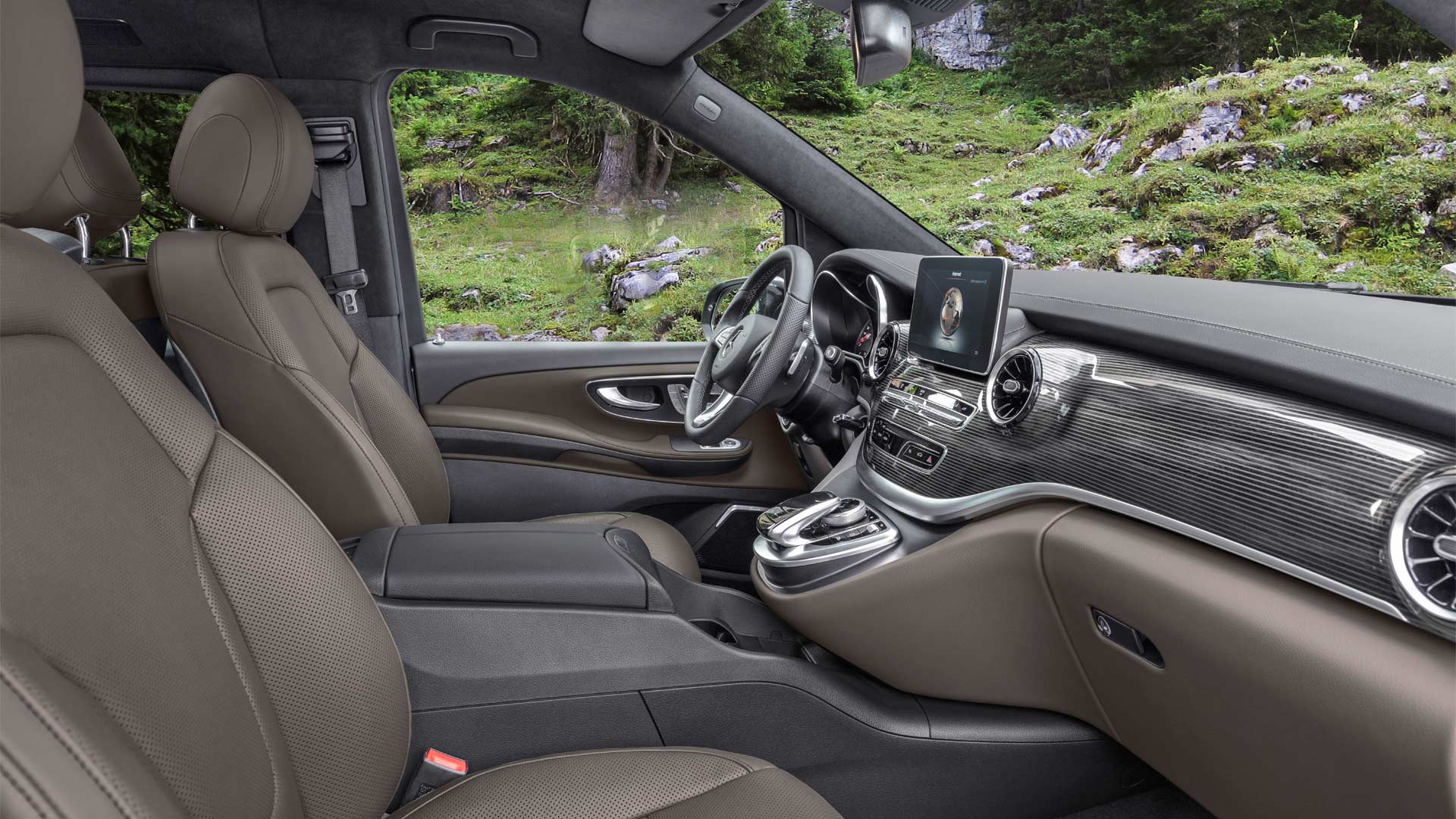 2019-Mercedes-Benz-V-Class-facelift-Interior Tartufo Nappa leather