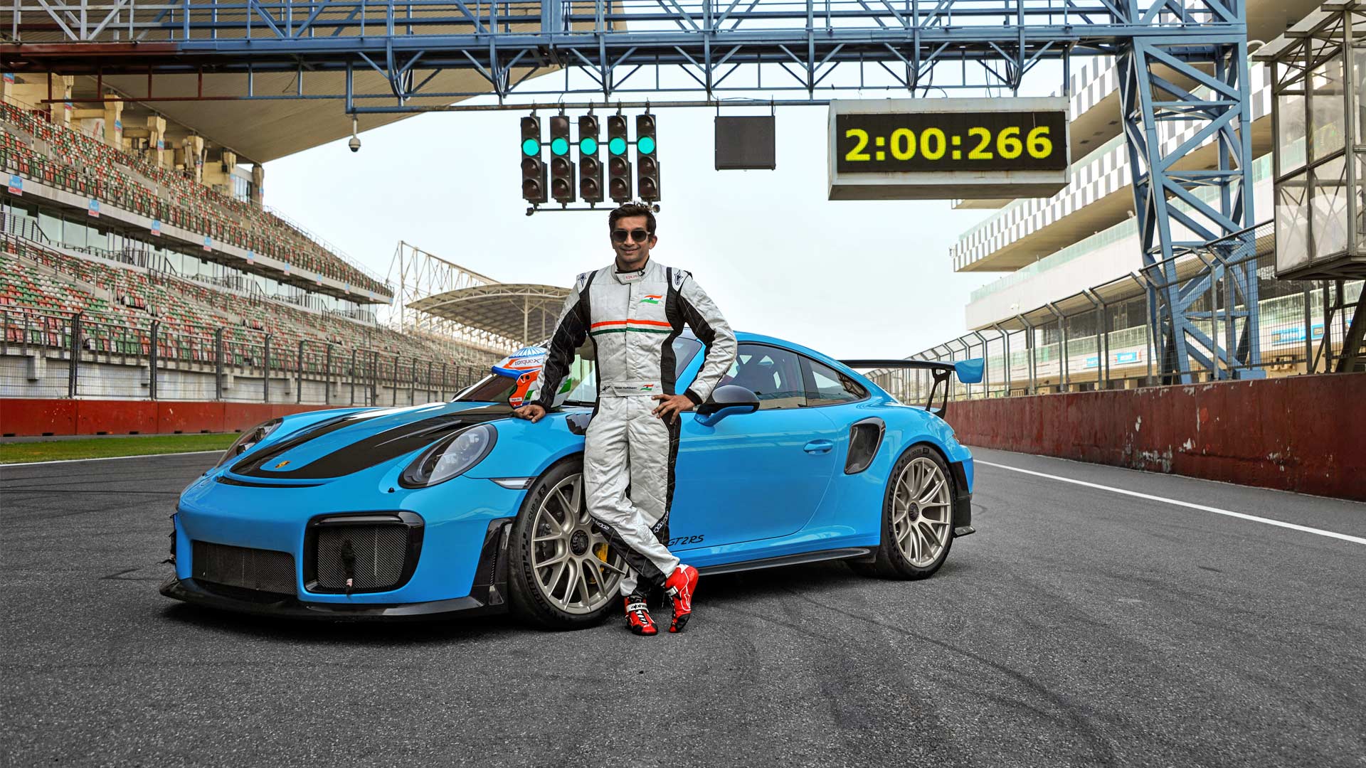 Porsche 911 GT2 RS Narain Karthikeyan Buddh International Circuit lap record