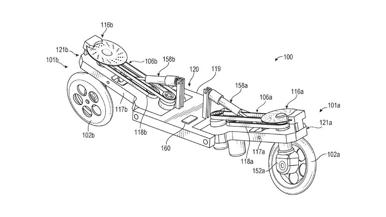 Facebook - Self-Balancing - Robotic -Two Wheeler - Patent Drawings US20190161132