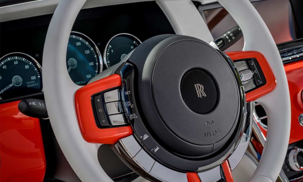 Bespoke Rolls-Royce Cullinan in Fux Orange - Interior - Steering Wheel