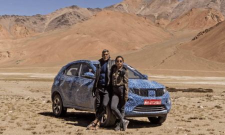 Tata-Nexon-EV_prototype_with_Milind Soman and Ankita Konwar