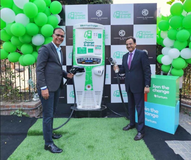 MG India and Fortum install first 50 kW DC fast charging station in