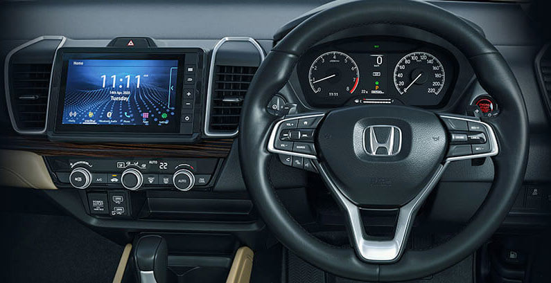 5th-Generation-Honda-City-India_interior_steering_wheel_instrument_cluster