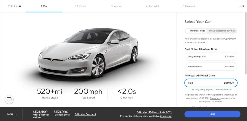 Tesla Model S Plaid starts at $139,990 - Autodevot