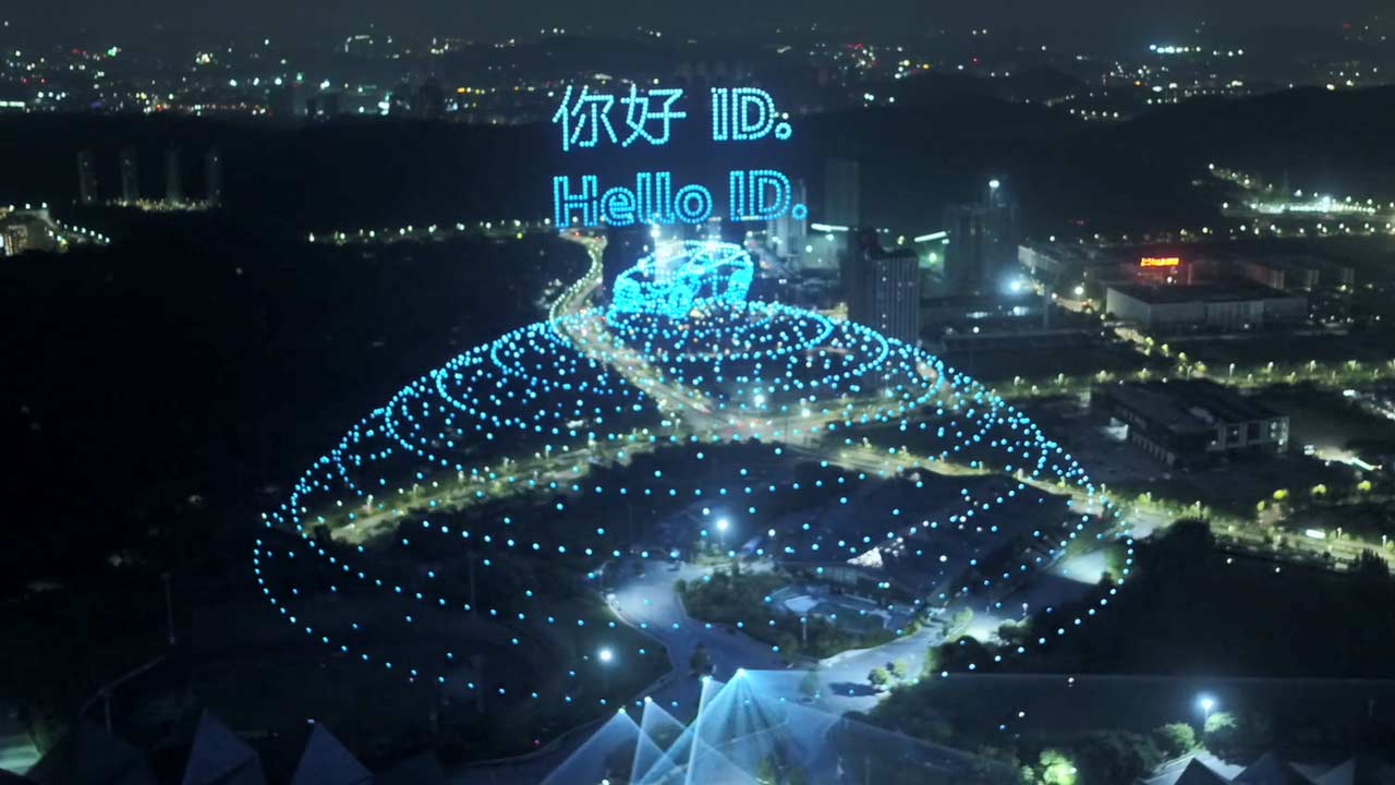2,000 drones put up a spectacular light show for Volkswagen ID.4 in