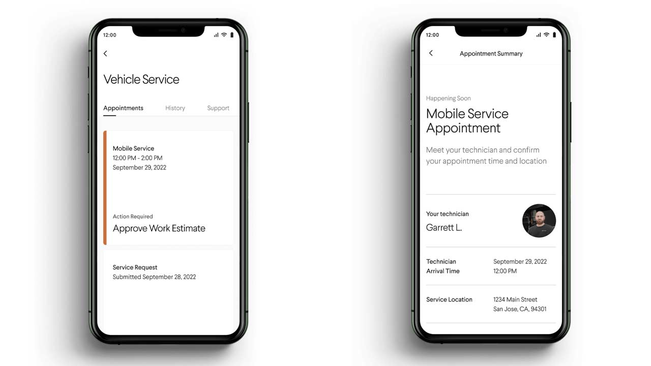 Rivian-app-service-appointment