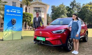 Rajeev-Chaba-with-2022-MG-ZS-EV-facelift